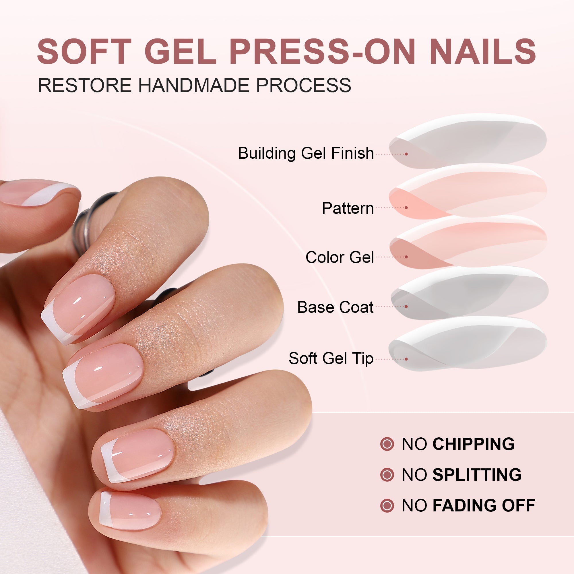 Gel Press On Nails 16 Sizes-32 Pcs Kit XNFS124