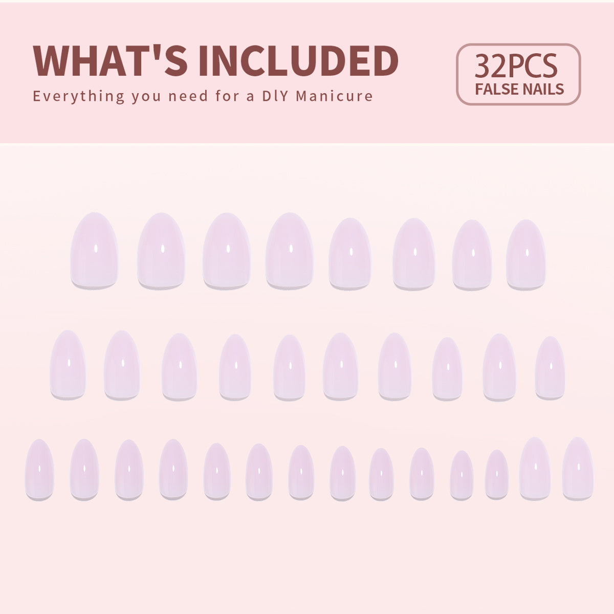 15 Sizes-30 Pcs Acrylic Press On Nails A354