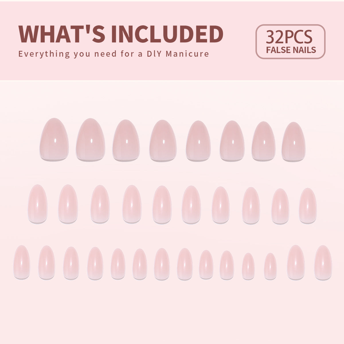 15 Sizes-30 Pcs Acrylic Press On Nails A461