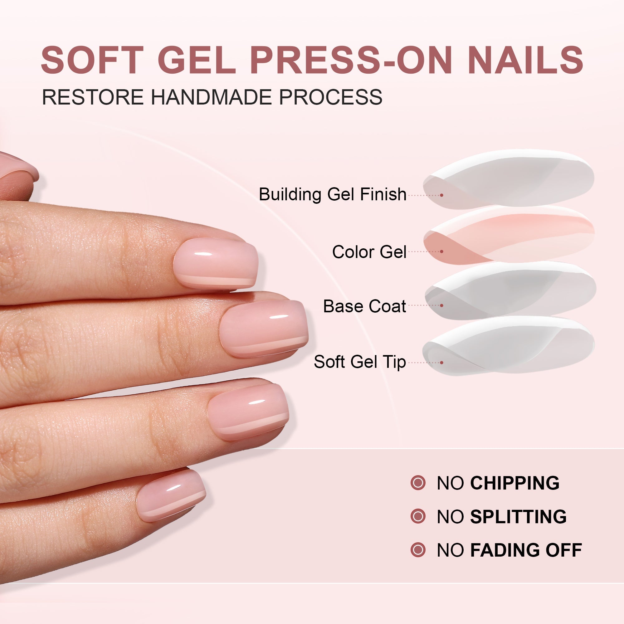 Gel Press On Nails 16 Sizes-32 Pcs Kit A445