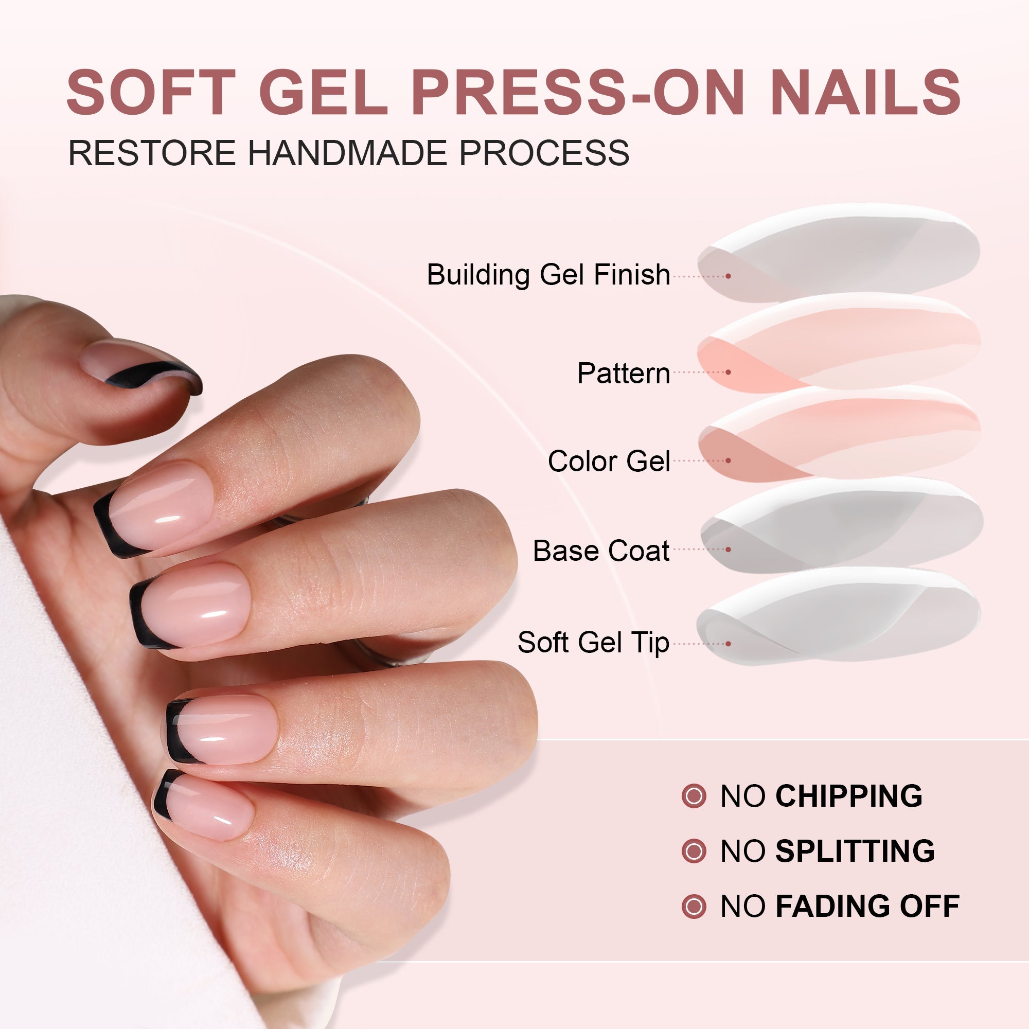 Gel Press On Nails 16 Sizes-32 Pcs Kit XNFS125