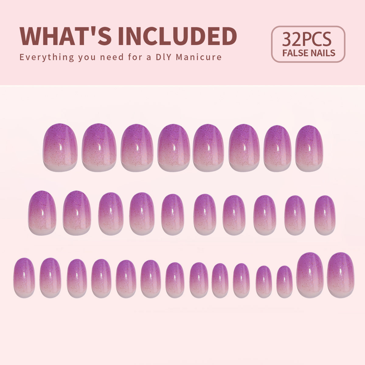 Gel Press On Nails 16 Sizes-32 Pcs Kit  X004Q1OSZX