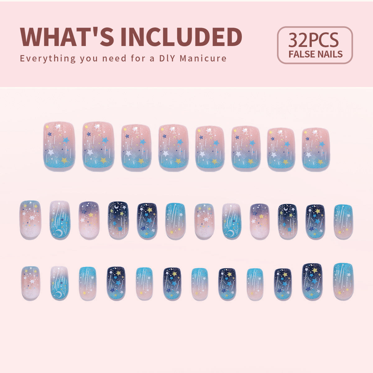 Gel Press On Nails 16 Sizes-32 Pcs Kit X004MHLCDR