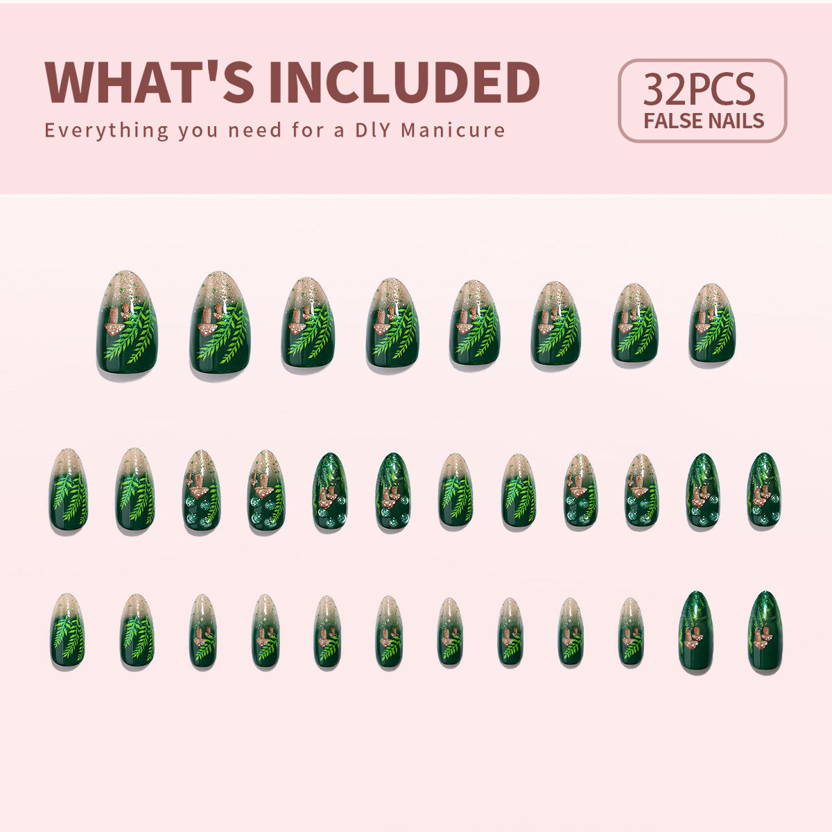 Gel Press On Nails 16 Sizes-32 Pcs Kit X004LBN44T