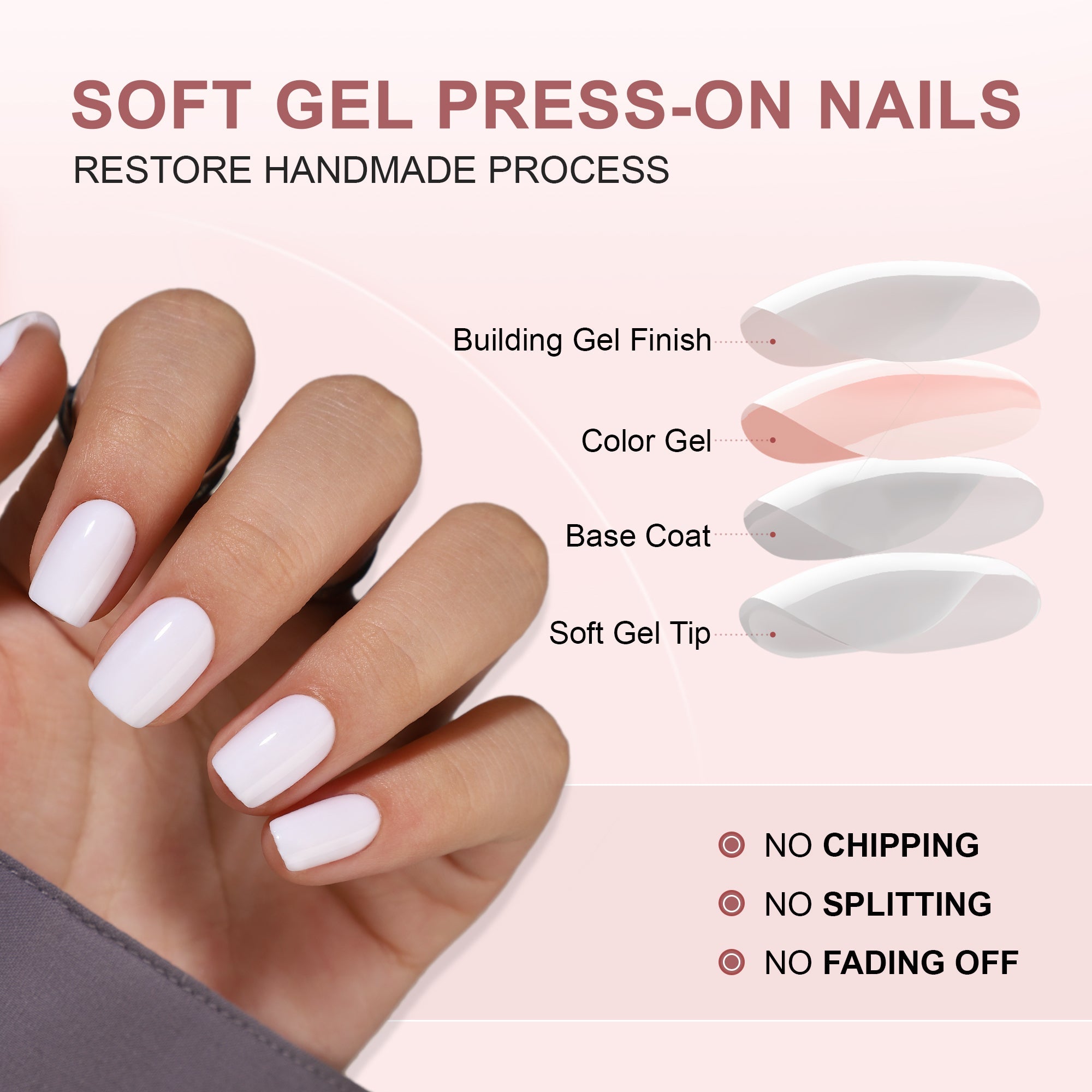 Gel Press On Nails 16 Sizes-32 Pcs Kit W058