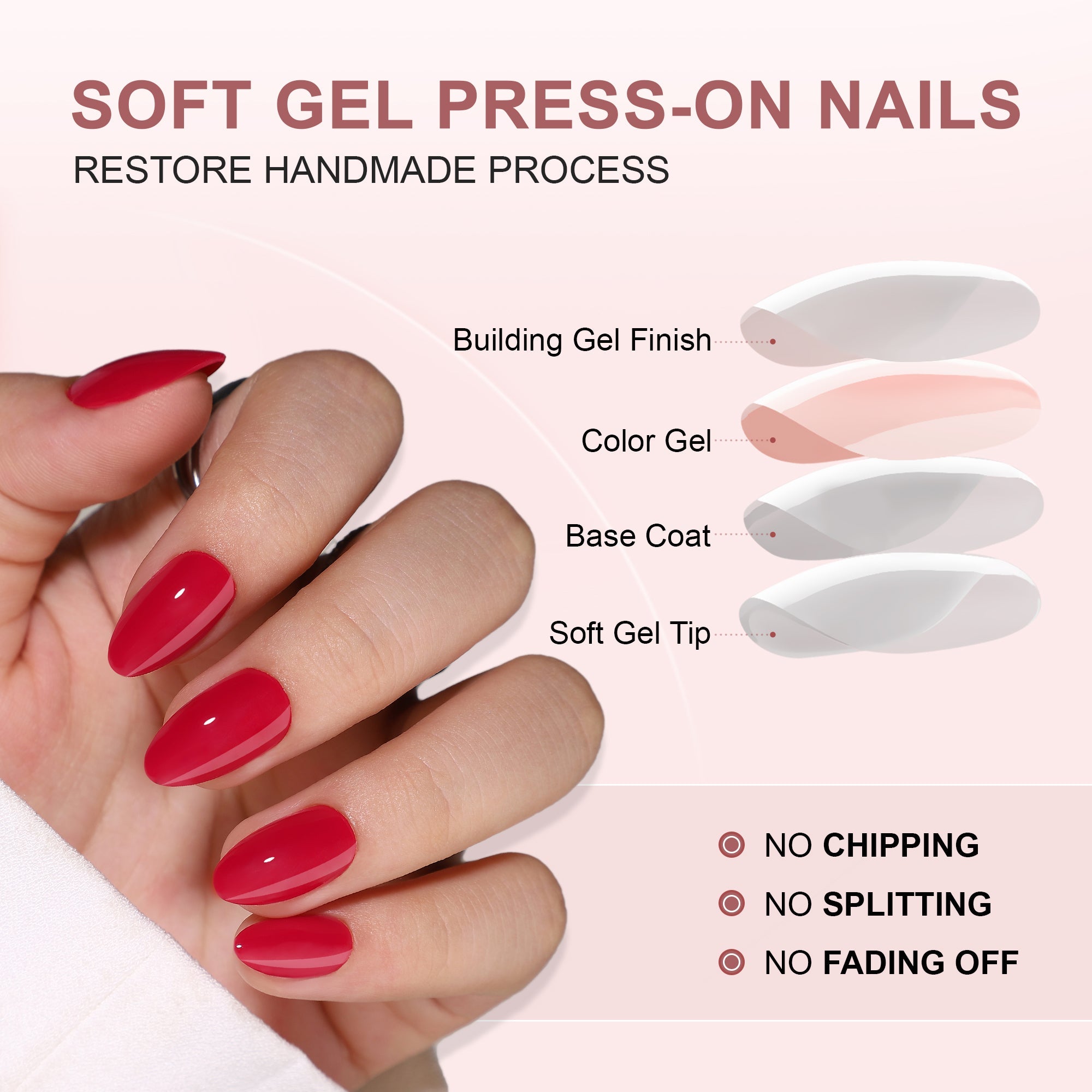 Gel Press On Nails 16 Sizes-32 Pcs Kit A017