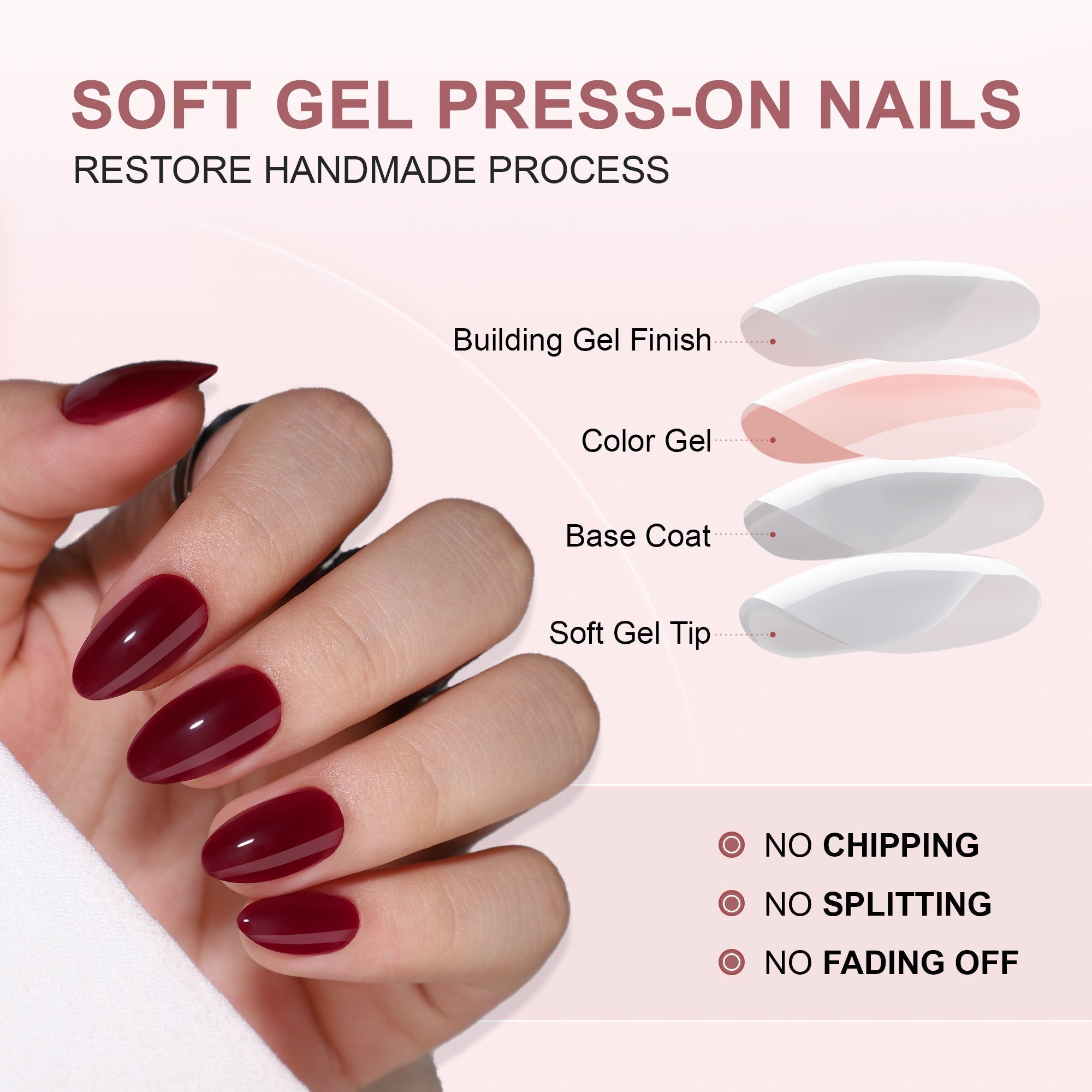 Gel Press On Nails 16 Sizes-32 Pcs Kit A233 MH-3