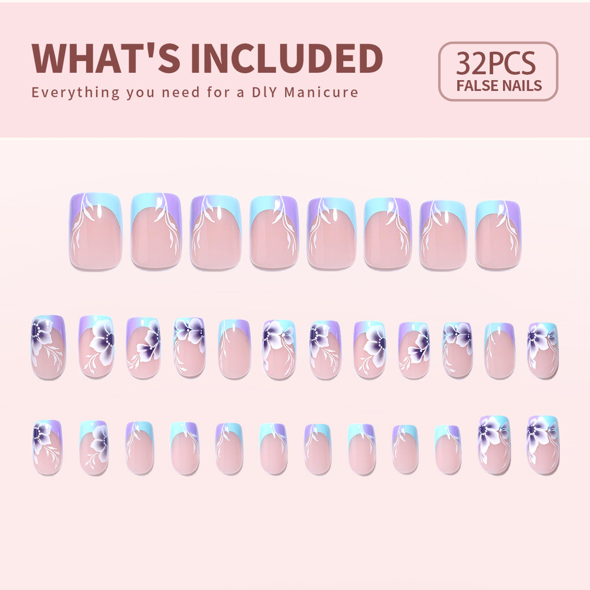 Gel Press On Nails 16 Sizes-32 Pcs Kit X0047WUCR9