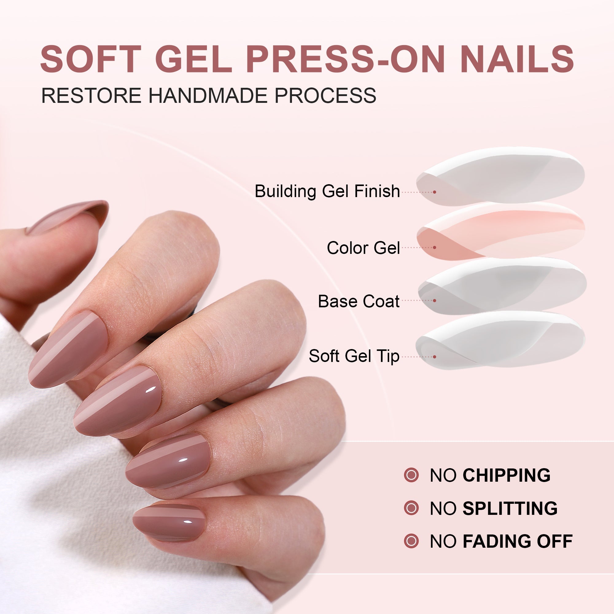 Gel Press On Nails 16 Sizes-32 Pcs Kit A357 MH-3