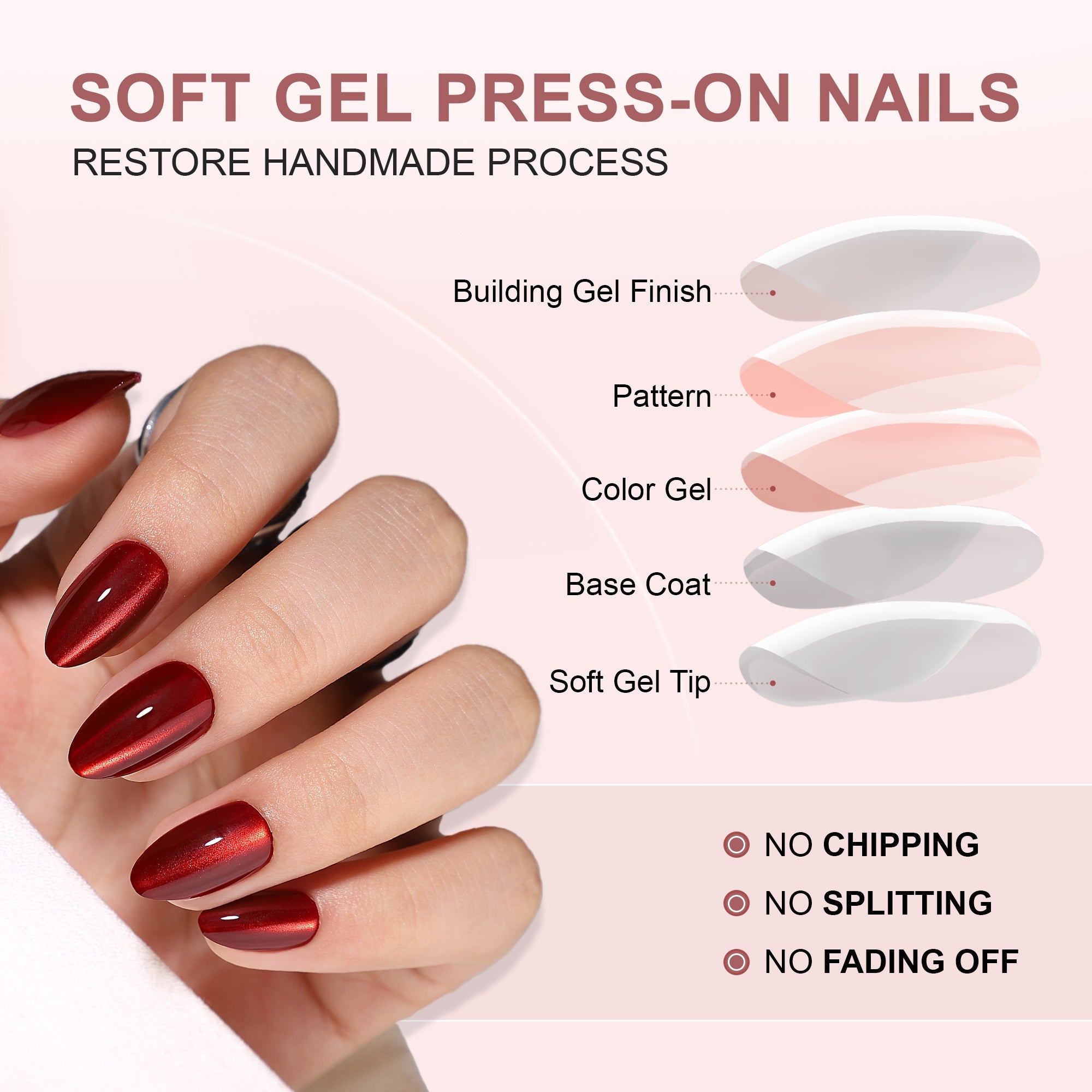 Gel Press On Nails 16 Sizes-32 Pcs Kit XNMY203
