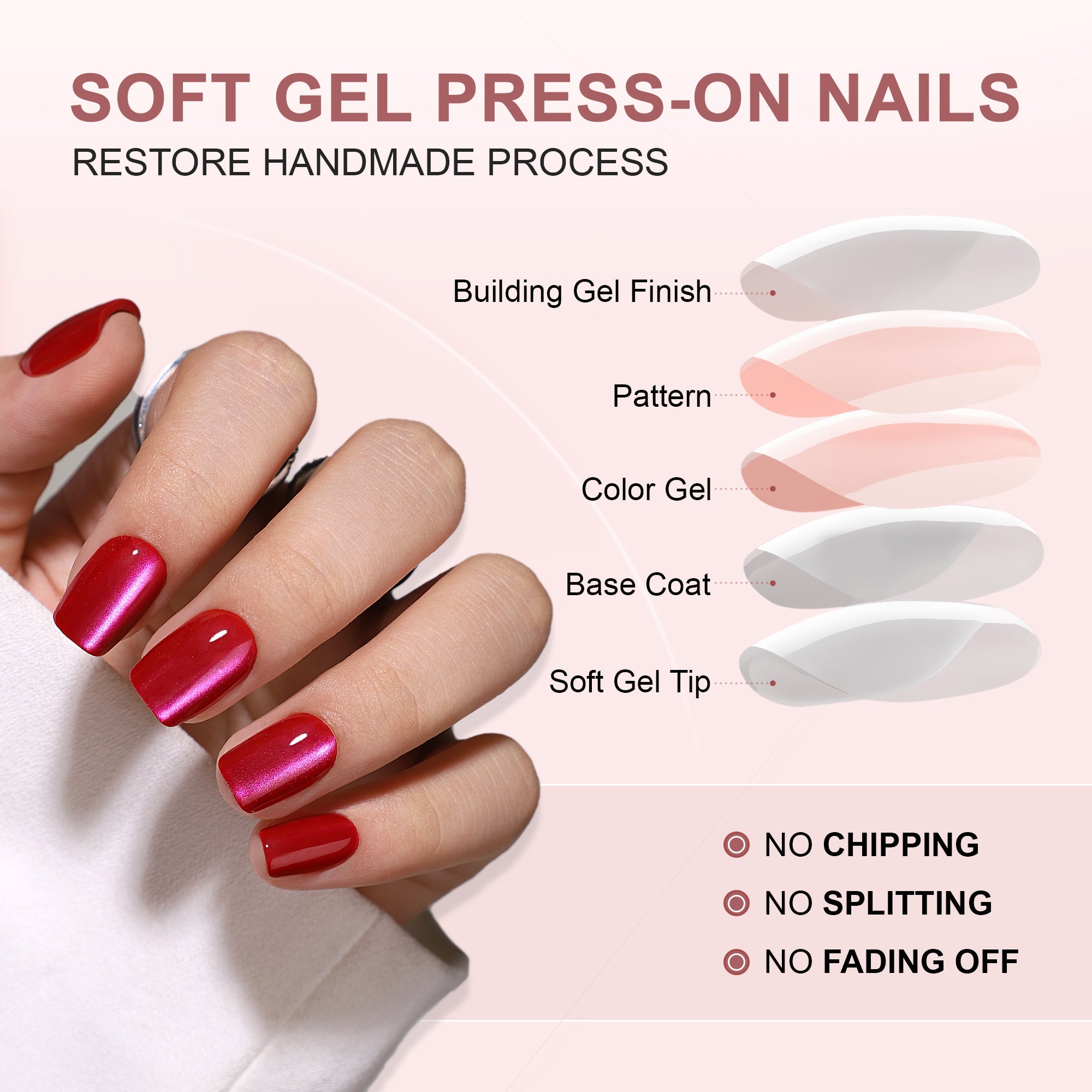 Gel Press On Nails 16 Sizes-32 Pcs Kit XNMY205