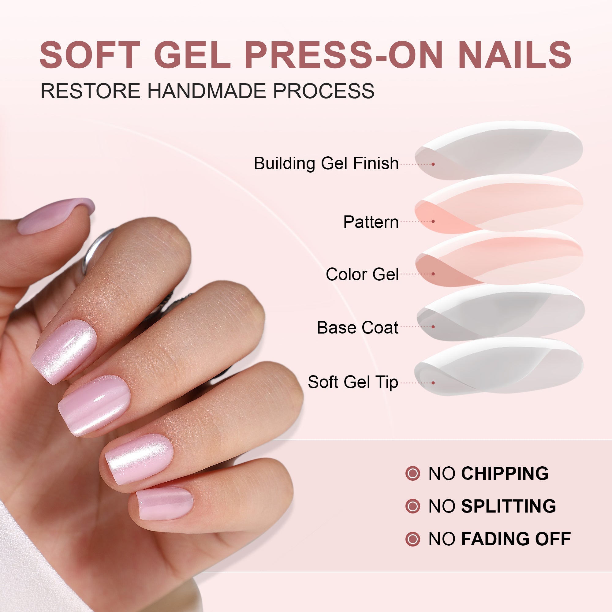 Gel Press On Nails 16 Sizes-32 Pcs Kit XNMY163