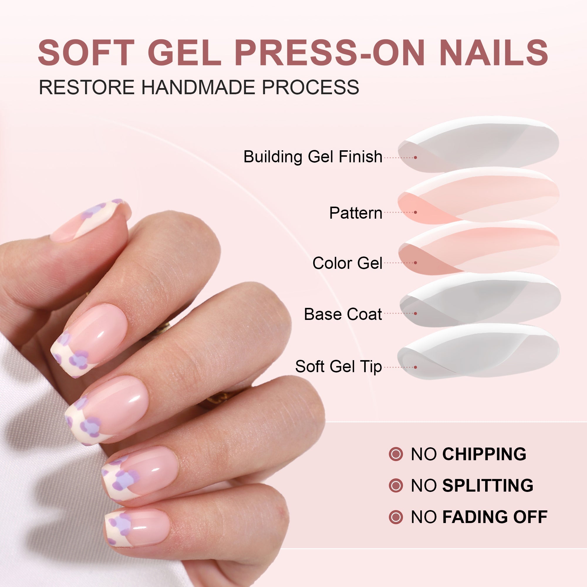 Gel Press On Nails 16 Sizes-32 Pcs Kit XBPH1814