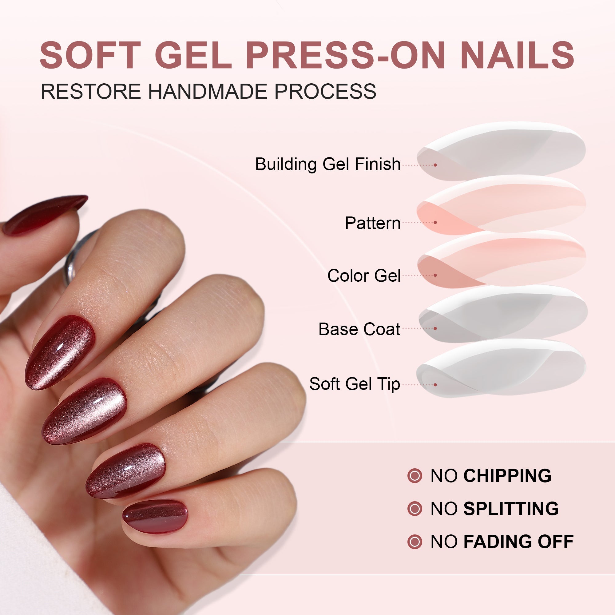 Gel Press On Nails 16 Sizes-32 Pcs Kit XNMY204