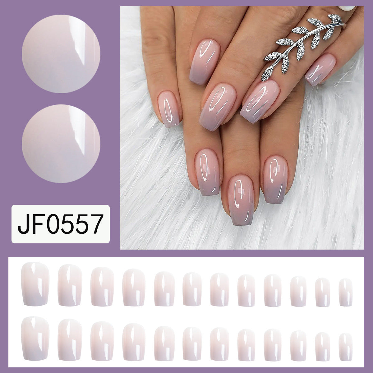 15 Sizes-30 Pcs Acrylic Press On Nails JF0557