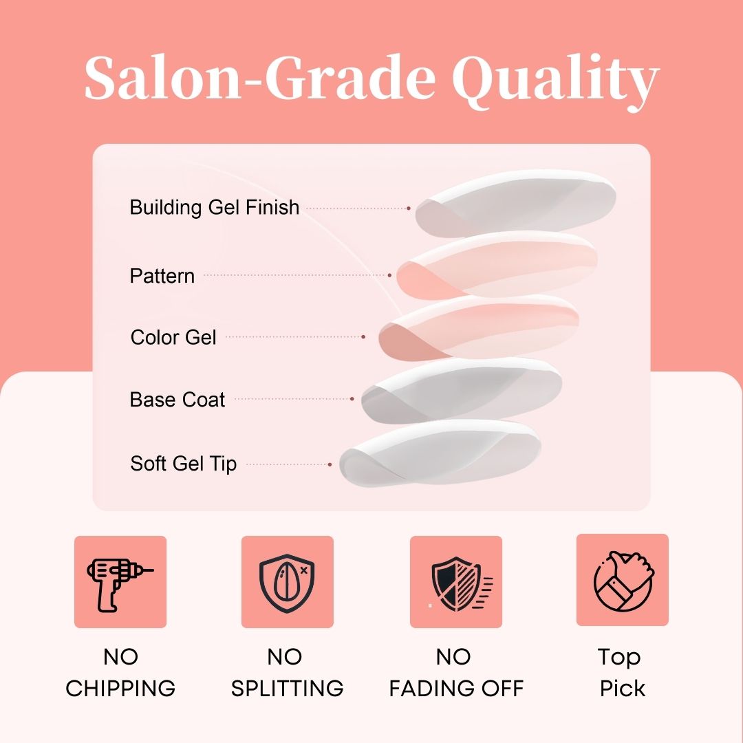 Gel Press On Nails 16 Sizes-32 Pcs Kit A357 MH-3