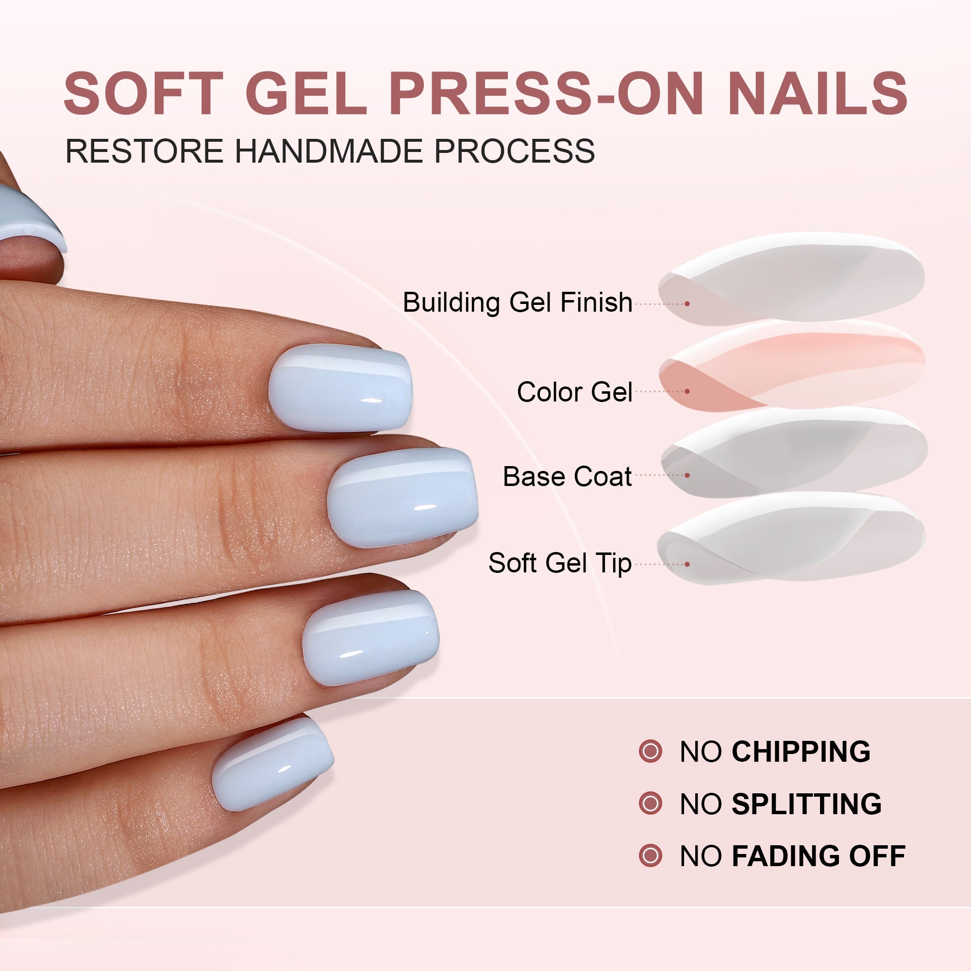 Gel Press On Nails 16 Sizes-32 Pcs Kit F023 MH-5