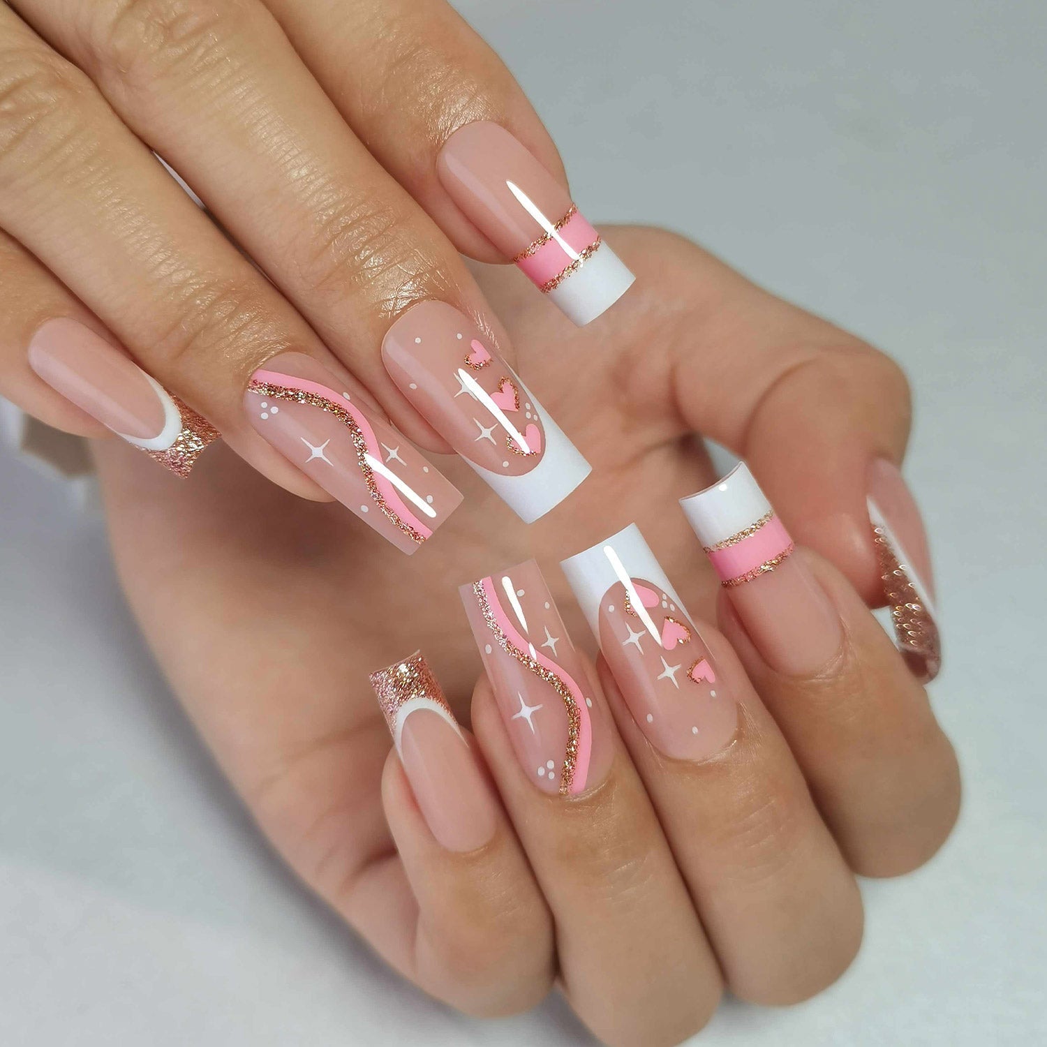 Gel Press On Nails 16 Sizes-32 Pcs Kit W363