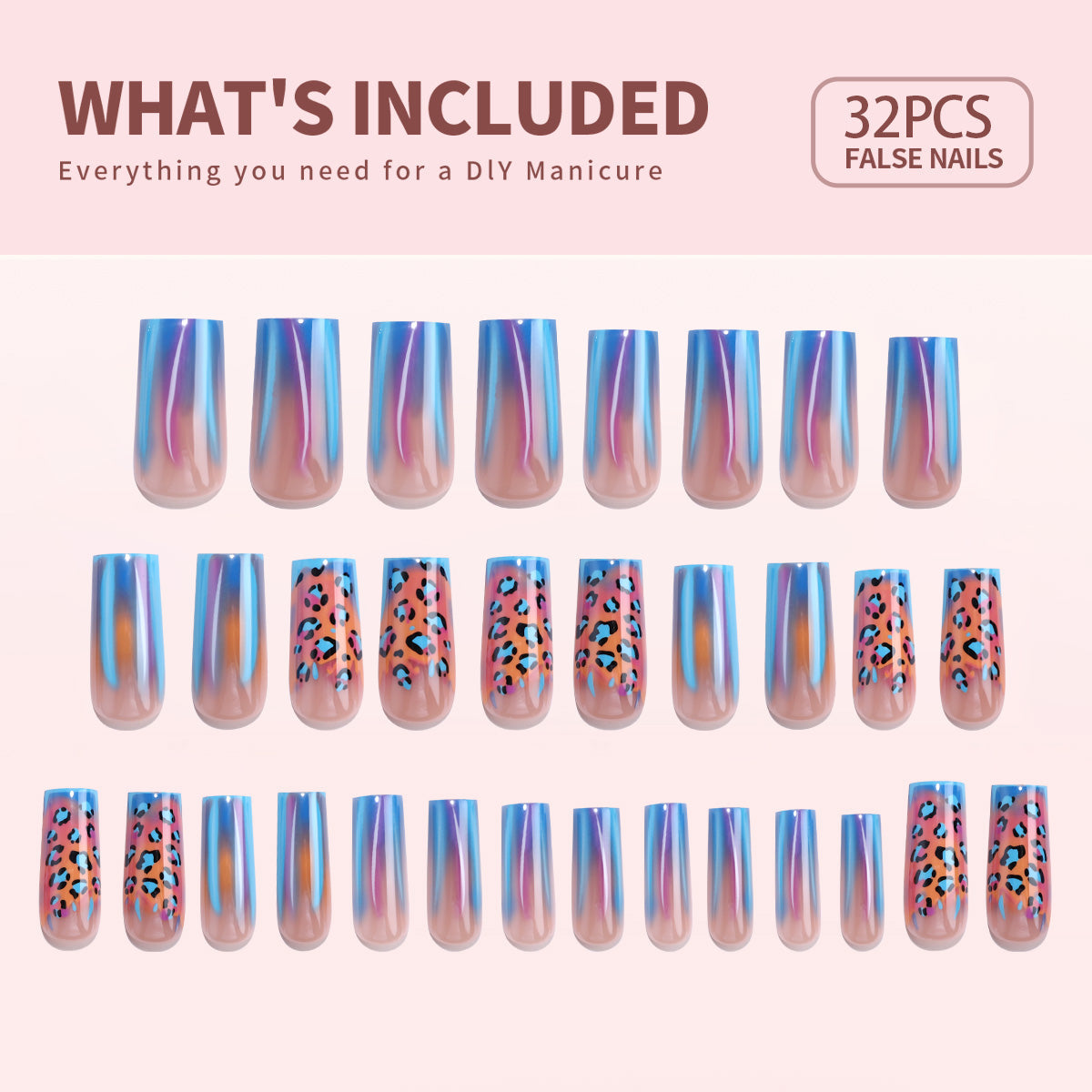 Gel Press On Nails 16 Sizes-32 Pcs Kit  X004PQYFON