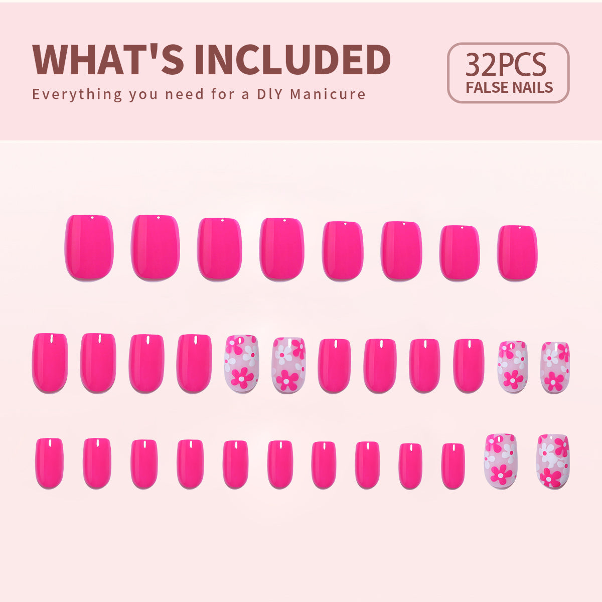 Gel Press On Nails 16 Sizes-32 Pcs Kit X004MHZYKJ