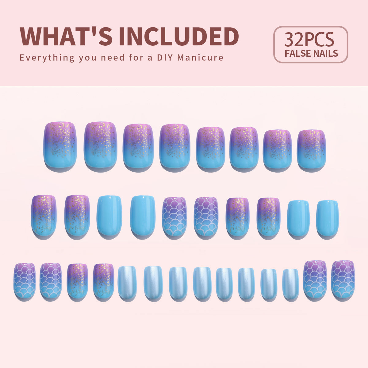 Gel Press On Nails 16 Sizes-32 Pcs Kit X004P3SEN9