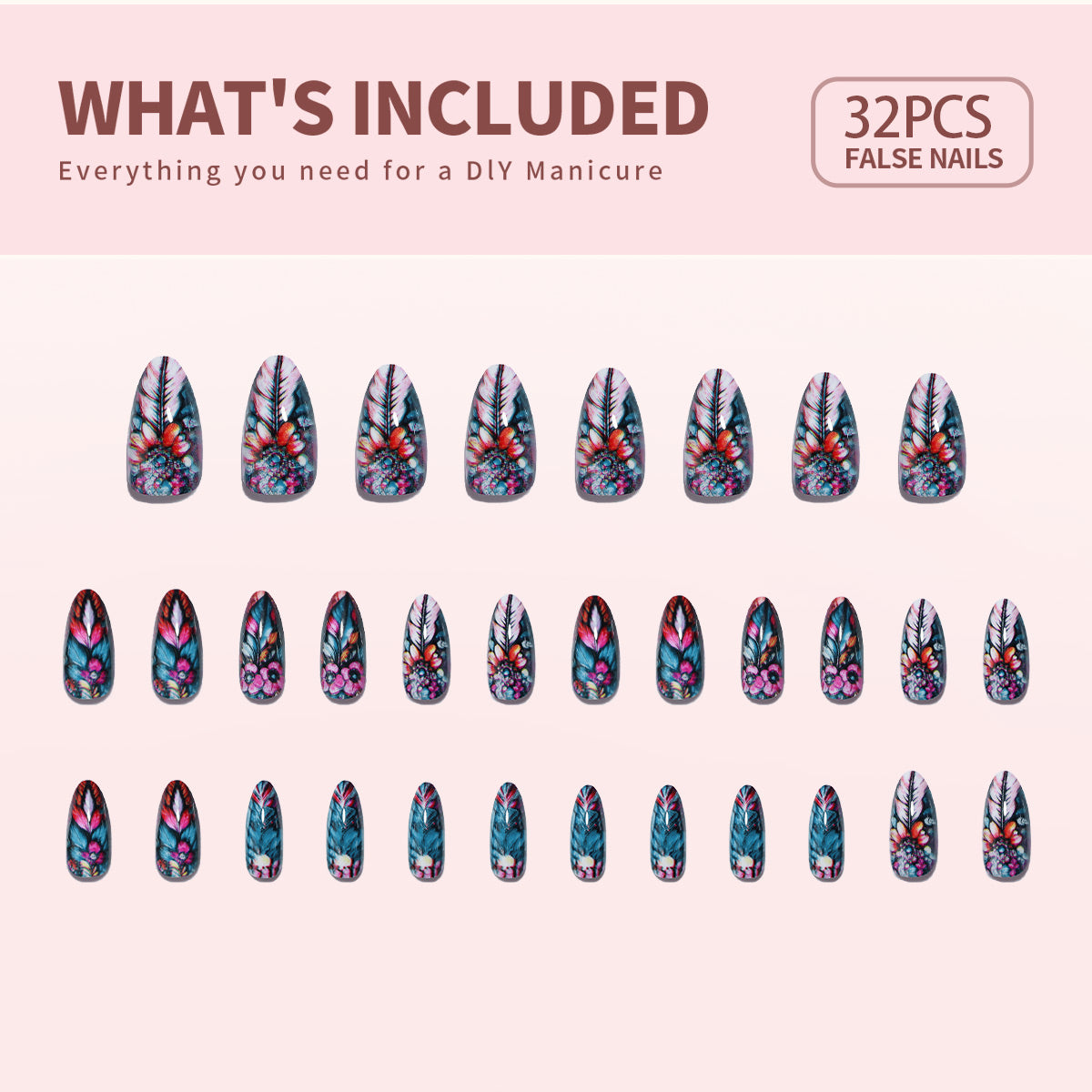 Gel Press On Nails 16 Sizes-32 Pcs Kit X004LPXOLN