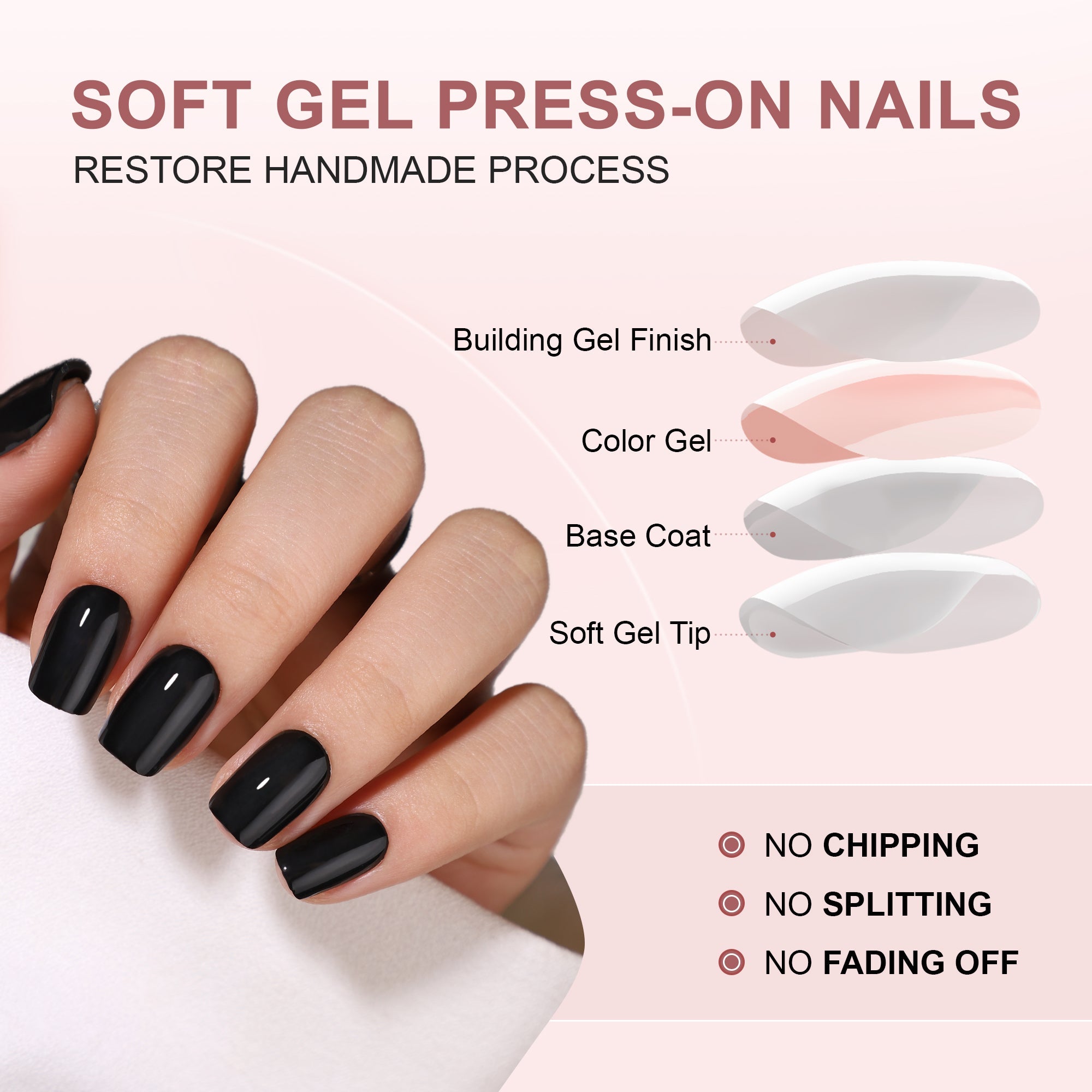 Gel Press On Nails 16 Sizes-32 Pcs Kit H001 MH-5