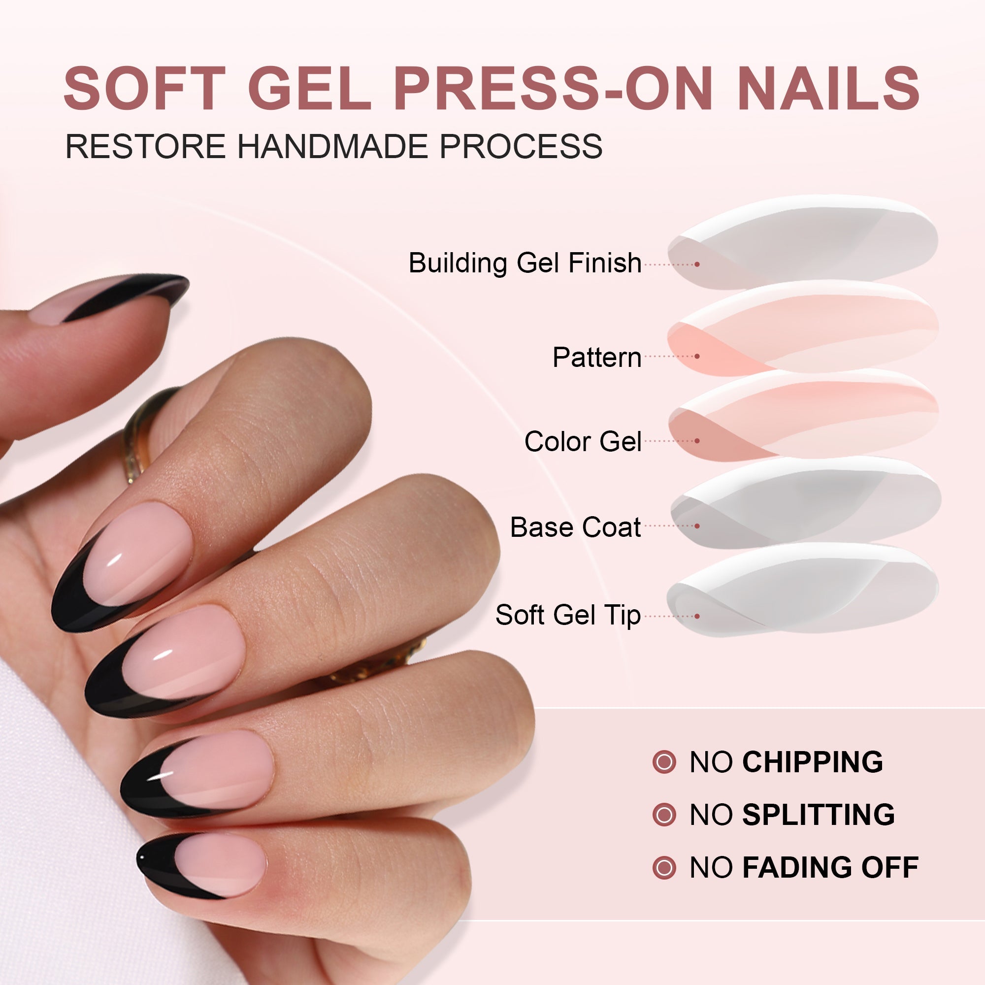 Gel Press On Nails 16 Sizes-32 Pcs Kit XNFS170