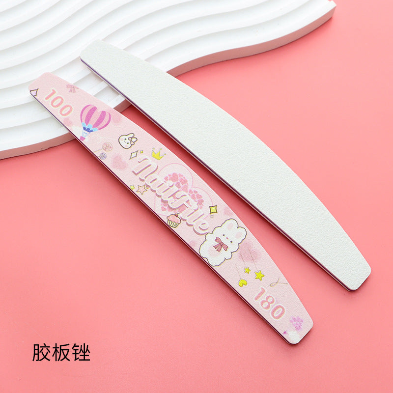 7 PCS Nail File Set - Includes 100/180, 180/240, 80/80, 120/150 Grit Files for Manicures