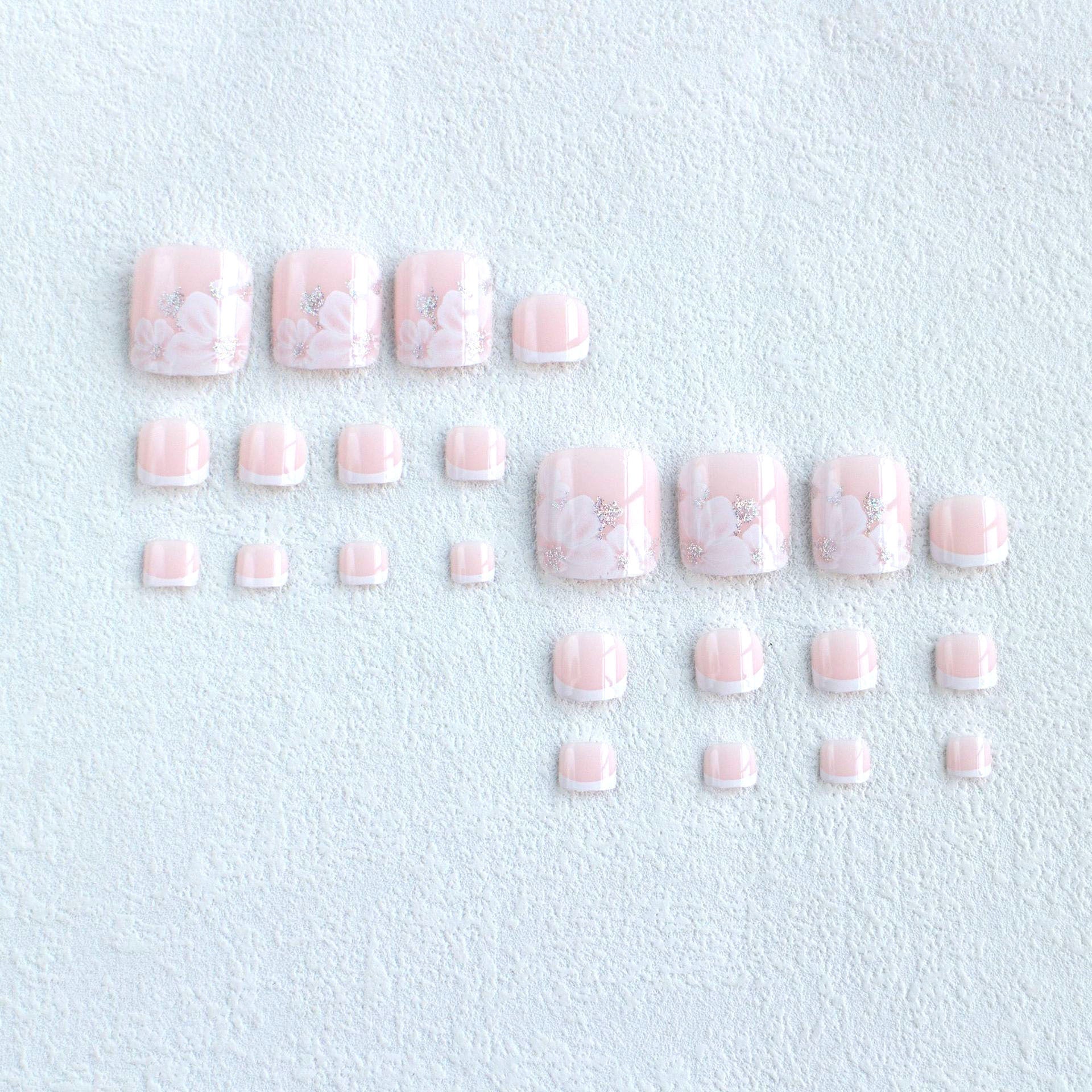 Press On Toe nails Set 24 Pcs-12 Sizes /set X-0063